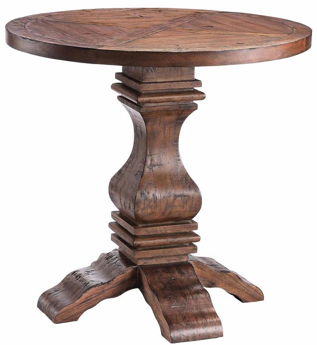 Natural wood store pedestal side table